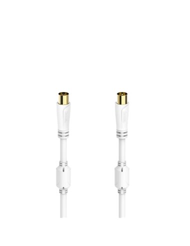 Hama Essential Câble Coaxial de Antena Mâle/Femelle - Longueur 5m- Terminales Chapados en Oro - Triple Blindaje - Apantallamient