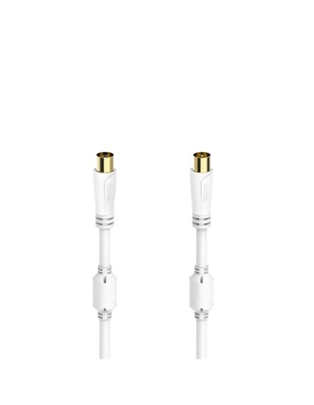 Hama Essential Câble Coaxial de Antena Mâle/Femelle - Longueur 5m- Terminales Chapados en Oro - Triple Blindaje - Apantallamient