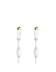 Hama Essential Câble Coaxial de Antena - Longueur 1.5m - Terminales Chapados en Oro - Conector F Mâle - Triple Blindaje - Apanta
