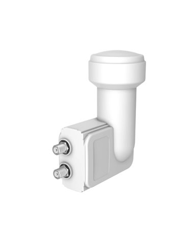 Hama Essential Receptor Twin LNB Satelital Avec 2 Vias - Sortie Conector F - Factor de Ruido 0.3dB - Couleur Blanc
