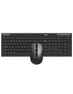 Rapoo 8210M Pack Clavier + Souris Inalambricos - Bluetooth et 2.4GHz - Souris 1600 DPI - Autonomie jusqu'à 12 Meses - Couleur No