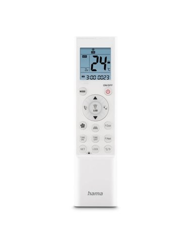 Hama Mando à Distancia Pour Aire Acondicionado - Universal - Support de Pared Incluido - Écran LCD - Temporizador - Portée 5m - 