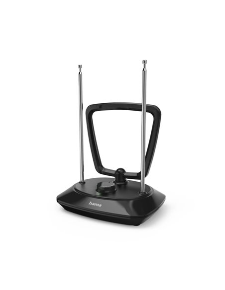 Hama Classic Antena de Intérieur - Câble Coaxial 1.9m - DAB+ - DAB - DVB-T2 - FM - 19.5x10.5x15cm - Couleur Noir