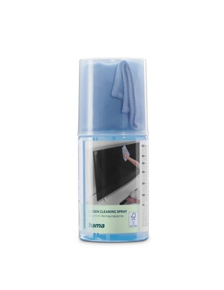 Hama Limpiador de Pantallas - Capacité 200ml - Bayeta de Microfibra - Couleur Bleu