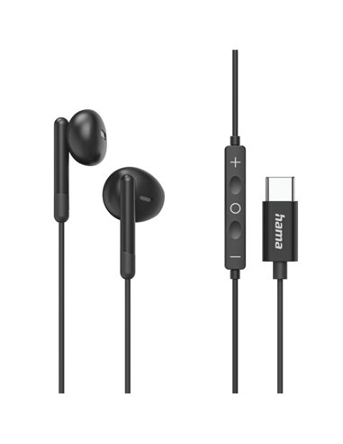 Hama Classy Écouteurs Avec Microfono Omnidireccional - Câble 1.2m - Conector USB-C - Couleur Noir