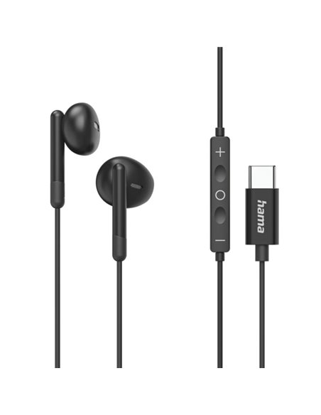 Hama Classy Écouteurs Avec Microfono Omnidireccional - Câble 1.2m - Conector USB-C - Couleur Noir