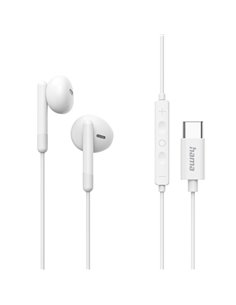 Hama Classy Écouteurs Avec Microfono Omnidireccional - Câble 1.2m - Conector USB-C - Asistente de Voz - Couleur Blanc