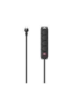 Hama Regleta Alimentation Avec 4 Tomas - Potencia Maxima 3680W - IP44 - Câble 2m - Permite Montaje en Pared - Enchufe Schuko Rec