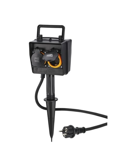 Hama Regleta Alimentation Pour Extérieur Avec 2 Tomas - Potencia Maxima 3680W - Temporizador - IP44 - Enchufe Schuko Recto - Cou