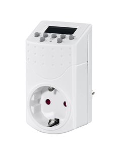Hama Mini Enchufe Temporizador Digital - Potencia Maxima 1800W - Voltaje 250V - Temporizador - Interruptor de Encendido - Interv