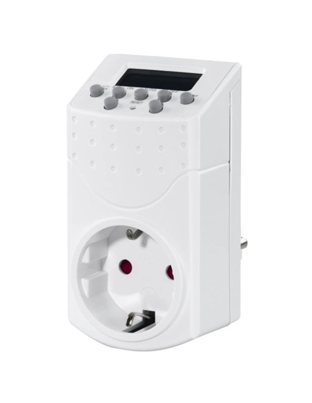 Hama Mini Enchufe Temporizador Digital - Potencia Maxima 1800W - Voltaje 250V - Temporizador - Interruptor de Encendido - Interv
