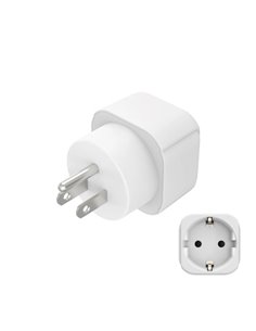 Hama Adaptateur de Viaje Toma Tipo B - Potencia Jusqu'à 3750W - Femelle Tipo Schuko - Voltaje 230-250V - Couleur Blanc