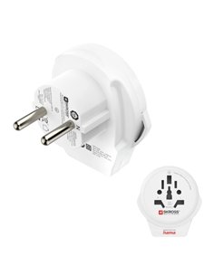 Hama Adaptateur de Viaje Toma Tipo E et Schuko - Potencia Jusqu'à 2500W - Femelle Universal - Voltaje 100-250V - Couleur Blanc