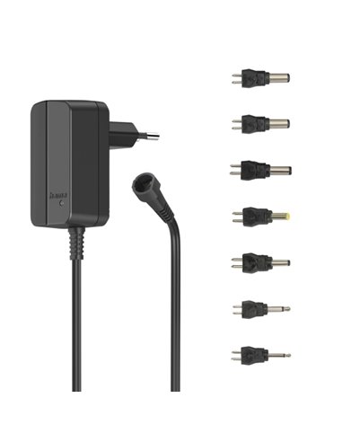 Hama Alimentation Multidispositivo - Potencia 7.2W - Indicateur LED - 7 Adaptadores - Intensidad Maxima 0.6A - Voltaje Réglable 