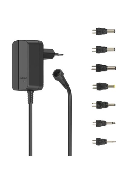 Hama Alimentation Multidispositivo - Potencia 7.2W - Indicateur LED - 7 Adaptadores - Intensidad Maxima 0.6A - Voltaje Réglable 