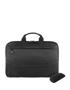 Tucano Idea Maletin Portable 15,6" + Souris Inalambrico - Taille Slim - Intérieur Acolchado - Couleur Noir