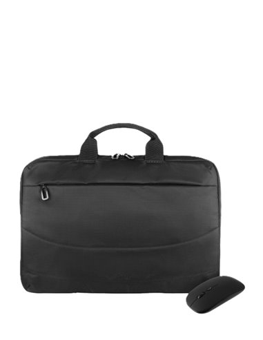 Tucano Idea Maletin Portable 15,6" + Souris Inalambrico - Taille Slim - Intérieur Acolchado - Couleur Noir
