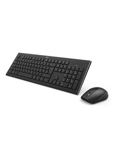 Hama Combo de Clavier et Souris Inalambricos 2.4GHz - Distribucion Qwerty-Es - Pila Aa/Aaa - USB-À - Pies Plegables - Rango 10m 