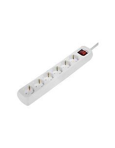 Hama Regleta Alimentation Avec 6 Tomas - Câble 1.4m - Interruptor de Encendido - 33.7x5.5x4.7cm - Couleur Blanc