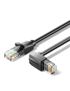 Vention Câble de Réseau Cat.6 UTP - Longueur 3m - Coudé - Vitesse Jusqu'à 1Gbps - 26AWG - Cubierta de PVC - Couleur Noir