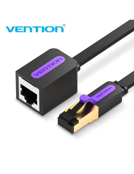 Vention Câble Extensor de Réseau Cat.7- Longueur 5m - Vitesse Jusqu'à 10Gbps - 30AWG - Conectores Chapados en Oro - Couleur Noir