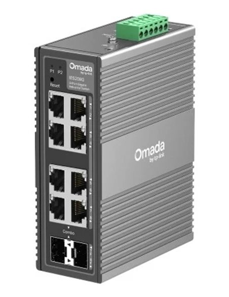 TP-Link Omada IES208G Switch 8 Puertos - Gestionado - 6xRJ45 1Gbps - 2xRJ45/SFP Combo - Conmutacion Jusqu'à 16Gbps - Supporte QO
