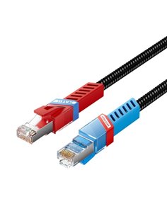 Vention Câble de Réseau Cat.8 SFTP - Longueur 5m - Vitesse Jusqu'à 40Gbps - 26AWG - Couleur Rouge et Bleu