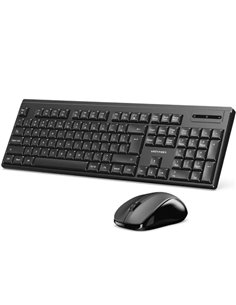 Vention Pack Tecaldo et Souris Inalambrico 2.4GHz - QWERTY ES - 105 Teclas - Souris Simetrico Avec 3 Botones 1200dpi - Carcasa e