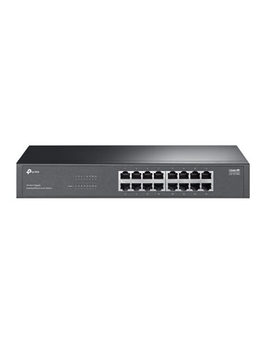 TP-Link LS1016G Switch 16 Puertos - No Administrado - RJ45 1Gbps - Plug and Play - Conmutacion Jusqu'à 32 Gbps - Couleur Noir