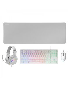 Mars Gaming MCP-RGB3 Combo Gaming 4en1 - Clavier TKL H-Mech - Souris 3200 DPI RGB - Écouteurs FRGB Cancelacion Ruido - Tapis de 