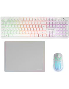 Mars Gaming MCPWX Combo Pack Gaming 3en1 - Clavier Hibrido H-Mech - Disposicion Francesa AZERTY FR - Souris 3200dpi - Switches H