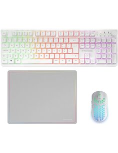 Mars Gaming MCPWX Combo Pack Gaming 3en1 - Clavier Hibrido H-Mech - Disposicion Portuguesa QWERTY PT - Souris 3200dpi - Switches