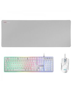 Mars Gaming MCPX Combo Gaming Premium - Clavier H-MECH - Souris 10K DPI - Tapis de souris XXL - Iluminacion FRGB - Multiplatafor