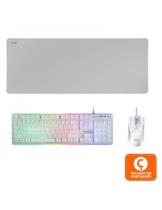 Mars Gaming MCPX Combo Gaming Premium - Clavier Hibrido H-MECH - Souris 10K DPI Ultra Léger - Tapis de souris XXL - Iluminacion 