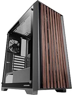 Mars Gaming MC-WOOD Boîte Torre ATX - Ventilateur FDB de 120mm - Panel de Cristal Templado - Supporte Refrigeracion Liquida Jusq