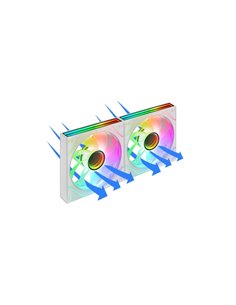 Mars Gaming MF-3DPROX2R Pack de 2 Ventiladores de 120mm - Iluminacion ARGB Infinity Mirror 360º - Silencioso 12dB - Control PWM 