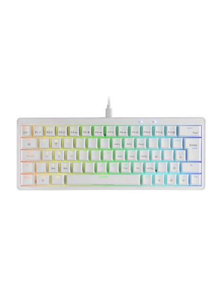 Mars Gaming MKMINIPRO Clavier Compact Hibrido H-Mech - Switch SKN Jaune - Disposicion Italiana QWERTY IT - Iluminacion RGB Chrom