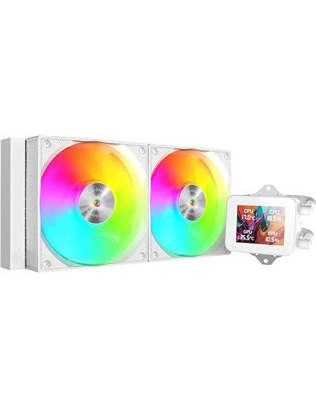 Mars Gaming ML-VISION240 Kit de Refrigeracion Liquida - Potencia 500W - Iluminacion ARGB - Bomba Opti-Chamber - Écran LCD - Coul