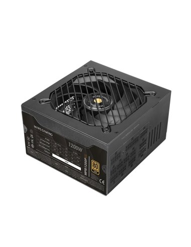 Mars Gaming MPB1200PSI Alimentation ATX - 1200W - Ventilateur 140mm - 80 Plus Gold - Silencioso 14dB - Cableado Modular - Antivi