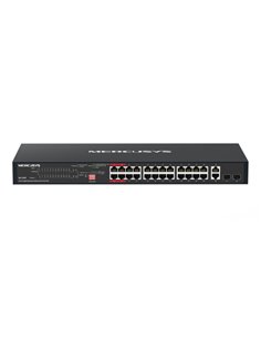 Mercusys MS128GP Switch 28 Puertos Gigabit RJ45 10/100/1000Mbps - 24 Puertos PoE+ - Plug & Play - Montaje en Esctritorio ou Rack