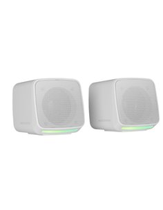 Mars Gaming MS-PRO Haut-parleur Compact de 10W - Alimentation USB - Luces RGB - Jack 3.5mm - Câble de 80cm - Couleur Blanc