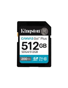 Kingston Carte SDXC 512GB UHS-I U3 V30 Clase 10 200MB/s Canvas Go Plus