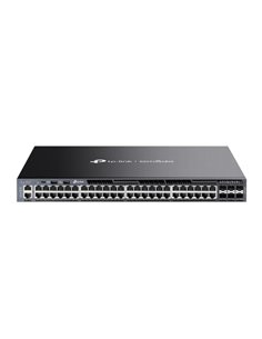 TP-Link Omada SG6654X Switch 54 Puertos - Gestionado - 48xRJ45 1Gbps - 6xSFP+ 10Gbps - Supporte QOS - 2 Fuentes de Alimentation 