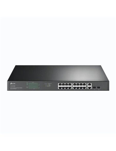 TP-Link TL-SG1218MP Switch 20 Puertos - No Administrado - 16xRJ45 PoE 1Gbps - 2xRJ45 1Gbps - 2xSFP - Supporte QOS - 2 Ventilador