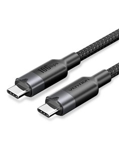 Vention Câble USB-C 3.2 - Potencia Jusqu'à 100W - Transmision 4K à 60 Hz - Longueur 0.5m - Recubrimiento de Nailon Tressé - Vite