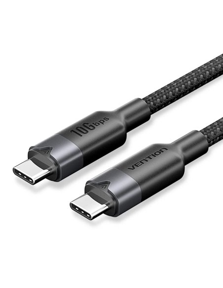 Vention Câble USB-C 3.2 - Potencia Jusqu'à 100W - Transmision 4K à 60 Hz - Longueur 0.5m - Recubrimiento de Nailon Tressé - Vite