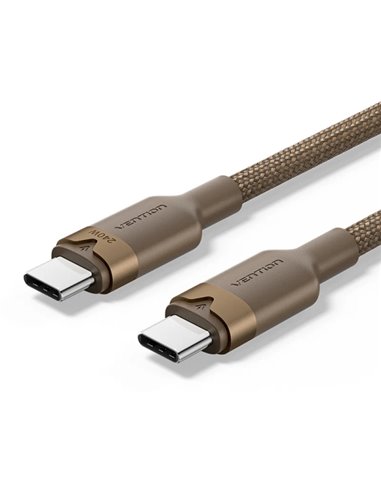 Vention Câble USB-C - Potencia Jusqu'à 240W - Longueur 1m - Recubrimiento de Nailon Tressé - Vitesse Jusqu'à 480Mbps - Couleur D