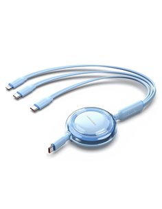 Vention Câble USB Multiple - Potencia Maxima 100W - Retractil - Longueur Réglable Jusqu'à 1.1m - USB-À - 2xUSB-C - Lightning - V