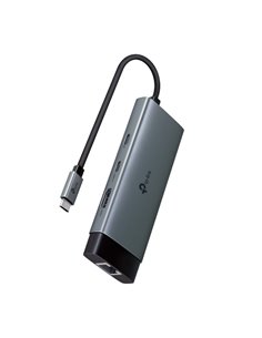 TP-Link UH6120C Hub 6 en 1 - Power Delivery 100W - HDMI 4K - Ethernet RJ45 1Gbps - 2xUSB-C - 2xUSB-À - Câble USB-C de 18cm - Alu