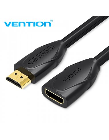 Vention Câble Alargador HDMI Mâle à HDMI Femelle - 1m - Couleur Noir